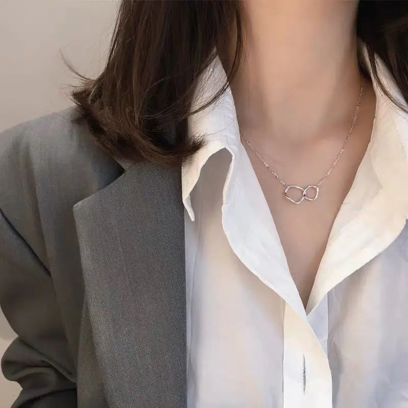 Lina Double Ring Pendant Necklace