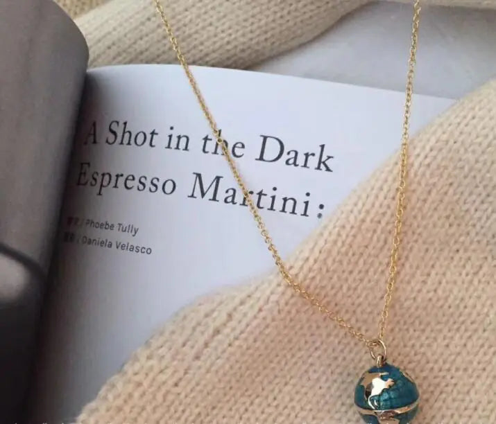Luna Earth Globe Pendant Necklace