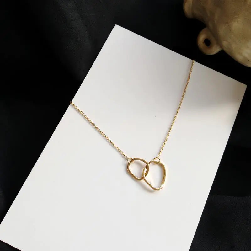 Lina Double Ring Pendant Necklace